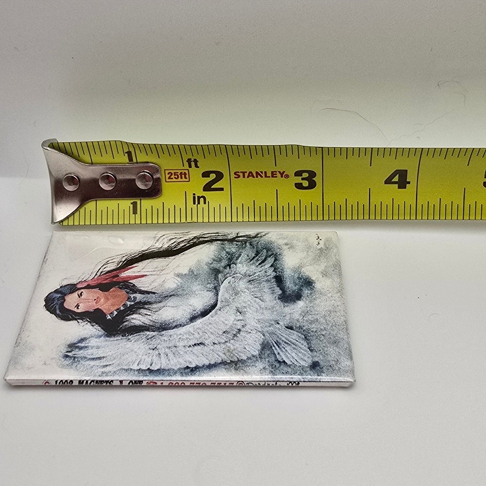 Vintage 90s Free Spirt Native American Ceramic Art Tile Refrigerator Magnet - Picture 3 of 4